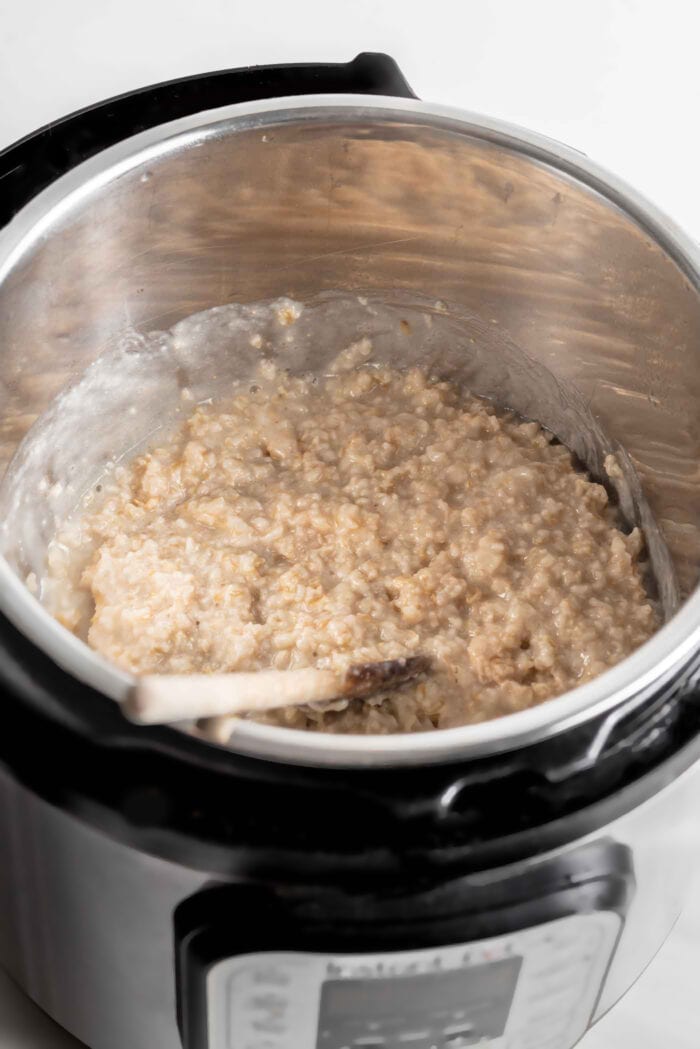Cooked oatmeal in an Instant Pot.