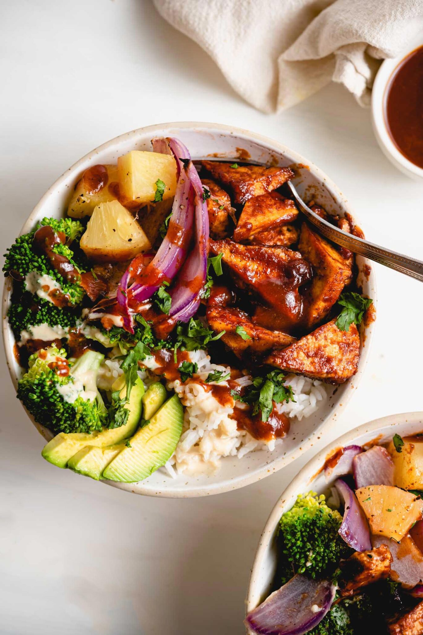 Easy Vegan BBQ Tofu Bowls - Running On Real Food