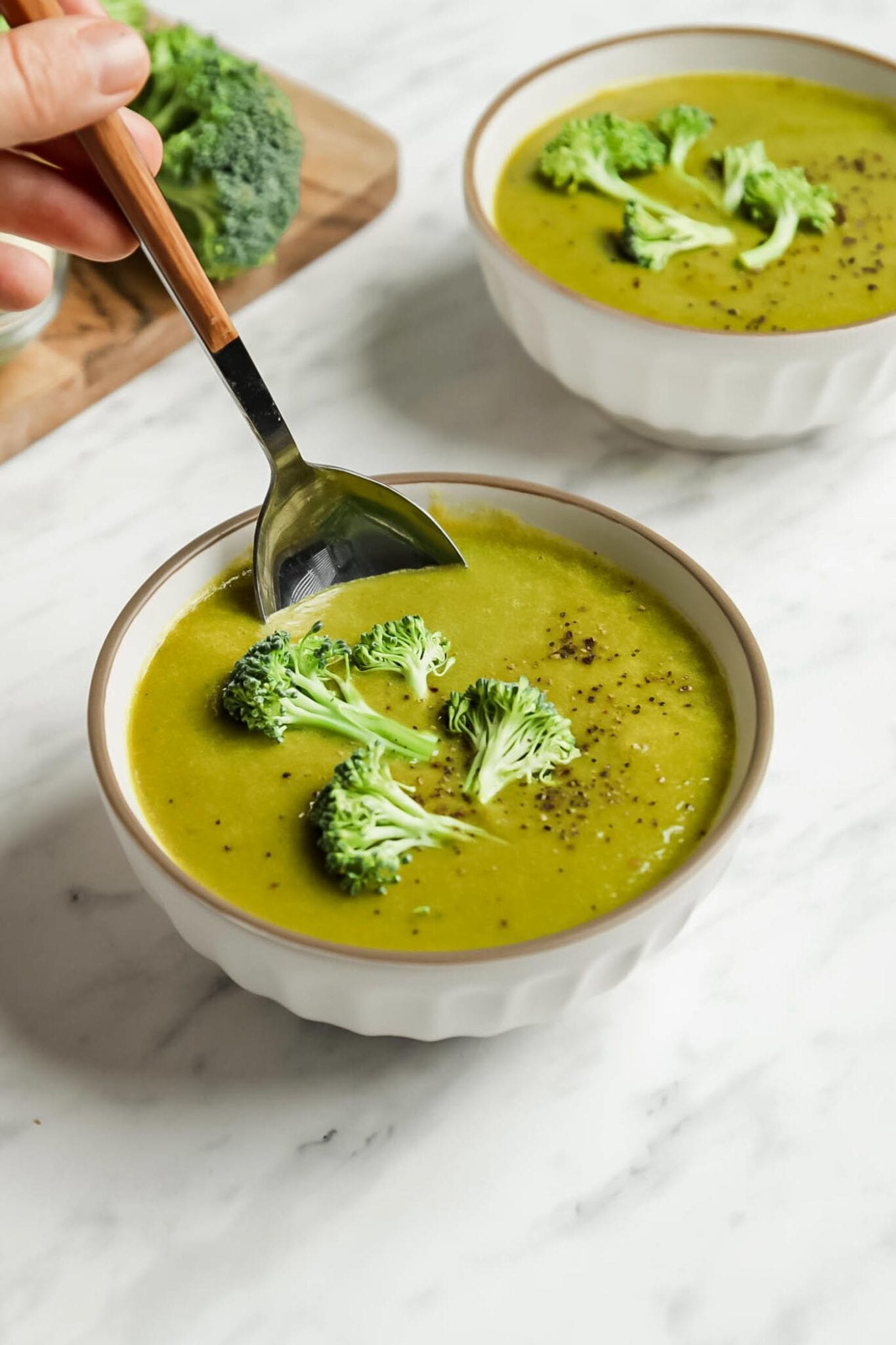 Easy Vegan Cream of Broccoli Soup - Running on Real Food