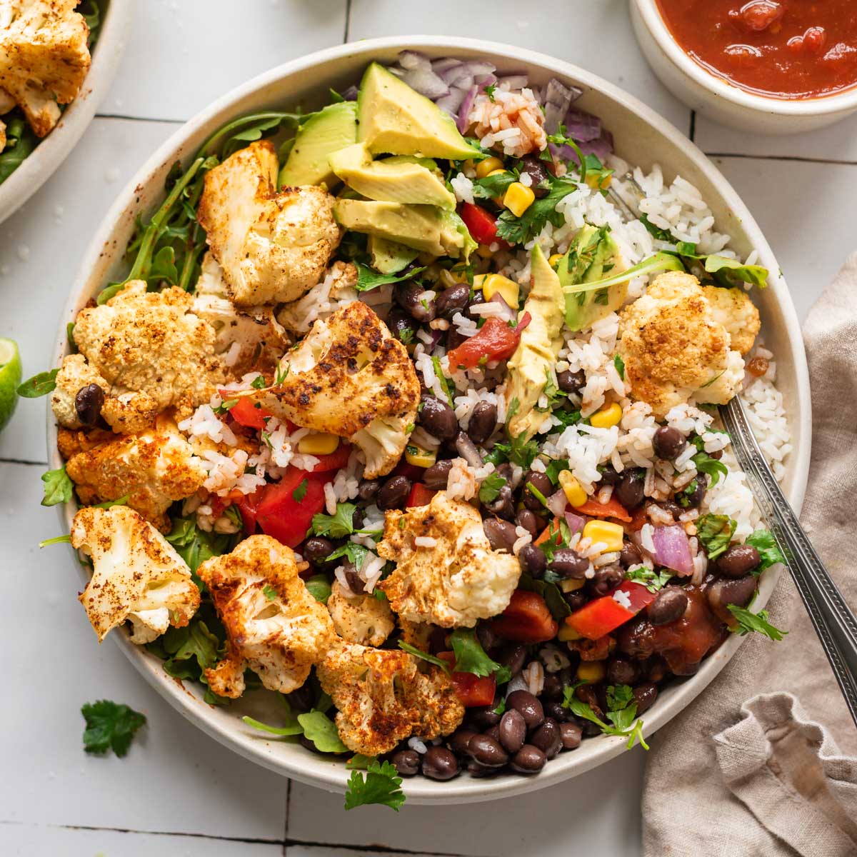 Roasted Cauliflower Burrito Bowls