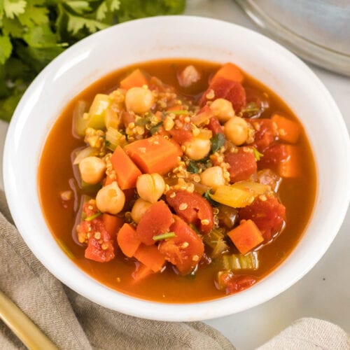 Vegan Chickpea Quinoa Stew - Running on Real Food