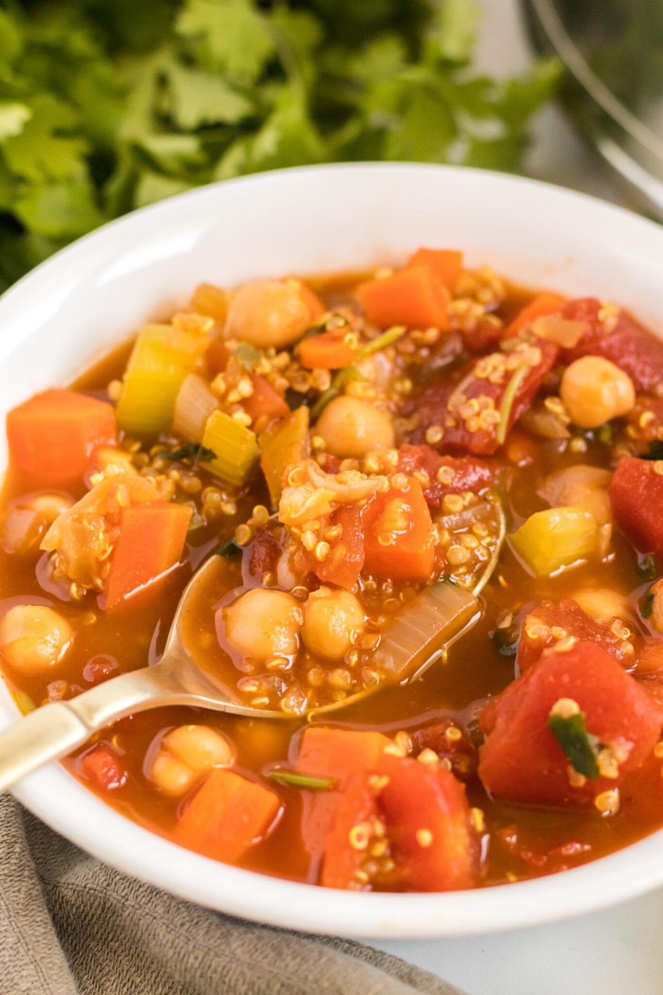 30-Minute Vegan Chickpea Quinoa Stew - Running on Real Food