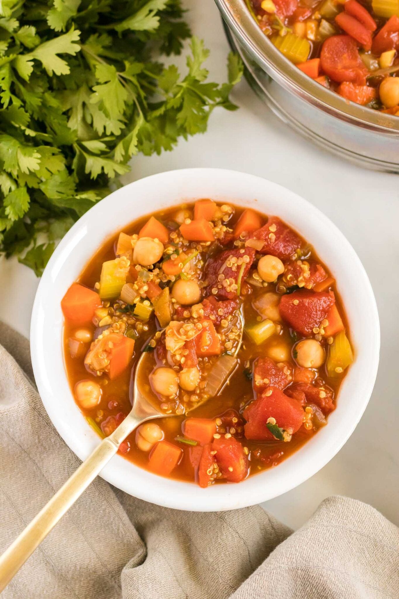 30-Minute Vegan Chickpea Quinoa Stew - Running on Real Food