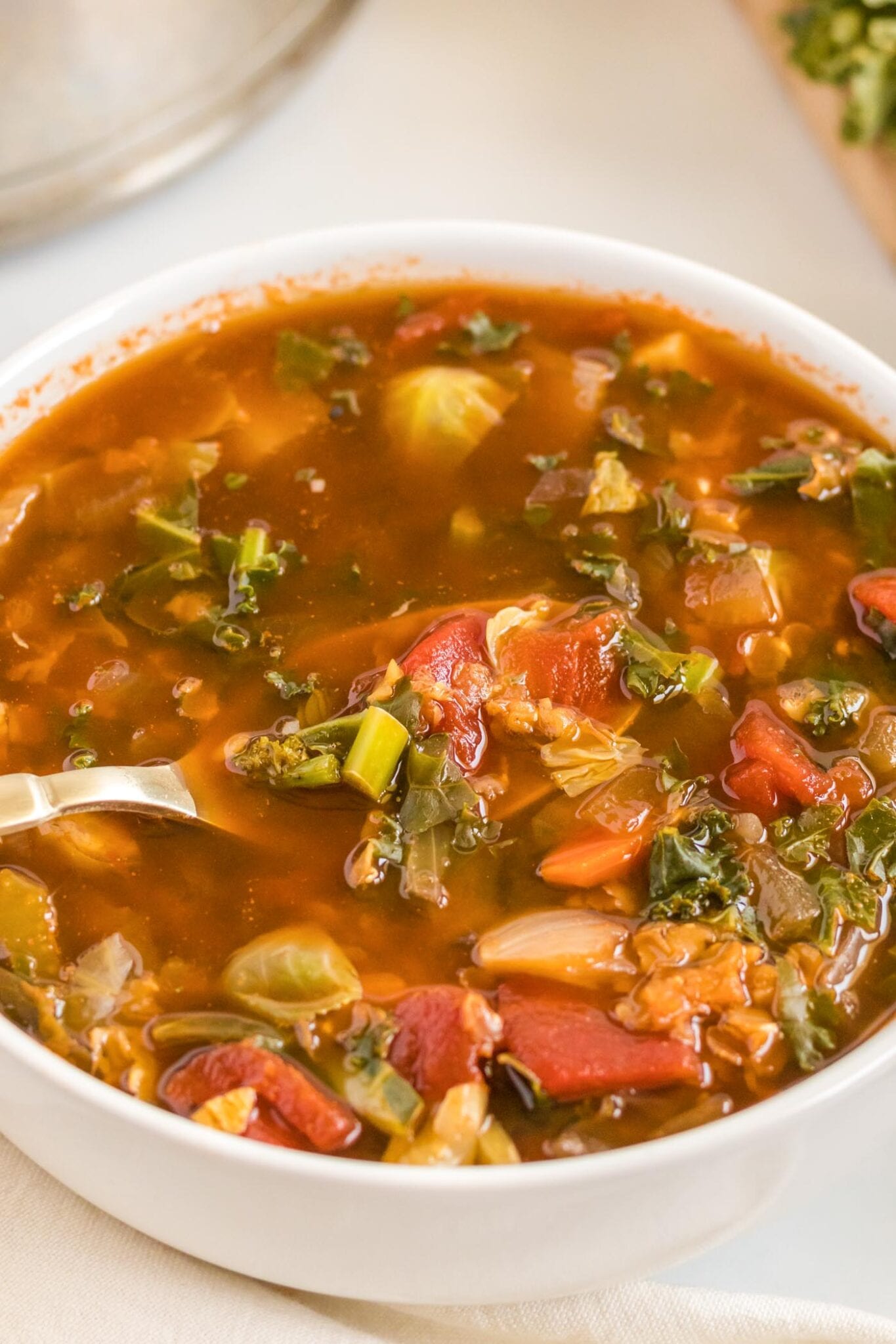 Vegan Kale Red Lentil Soup - Running on Real Food