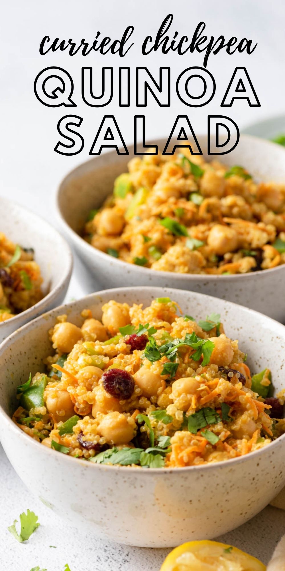 Curried Chickpea Quinoa Salad {Easy + Vegan!} - Running on Real Food