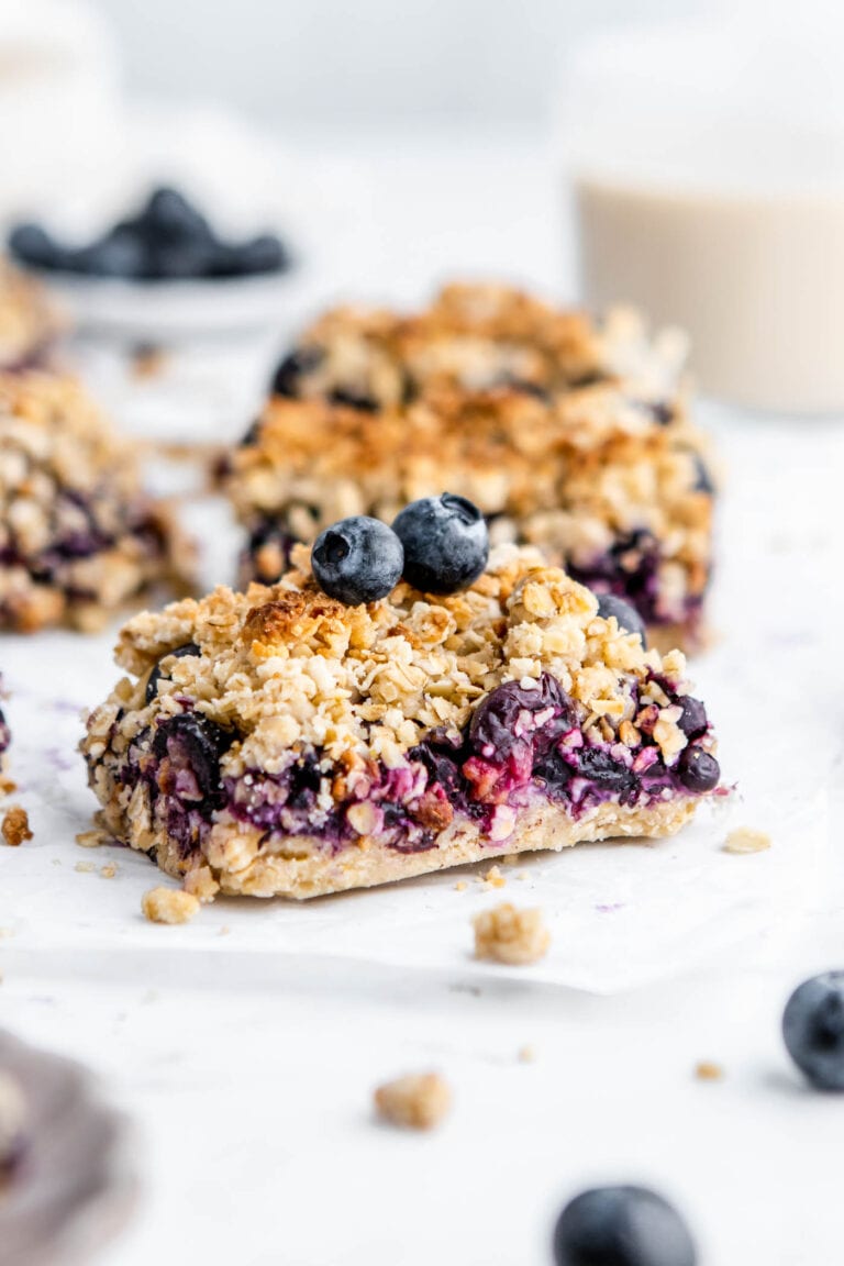 Vegan Blueberry Crumble Bars (GF) - Running on Real Food