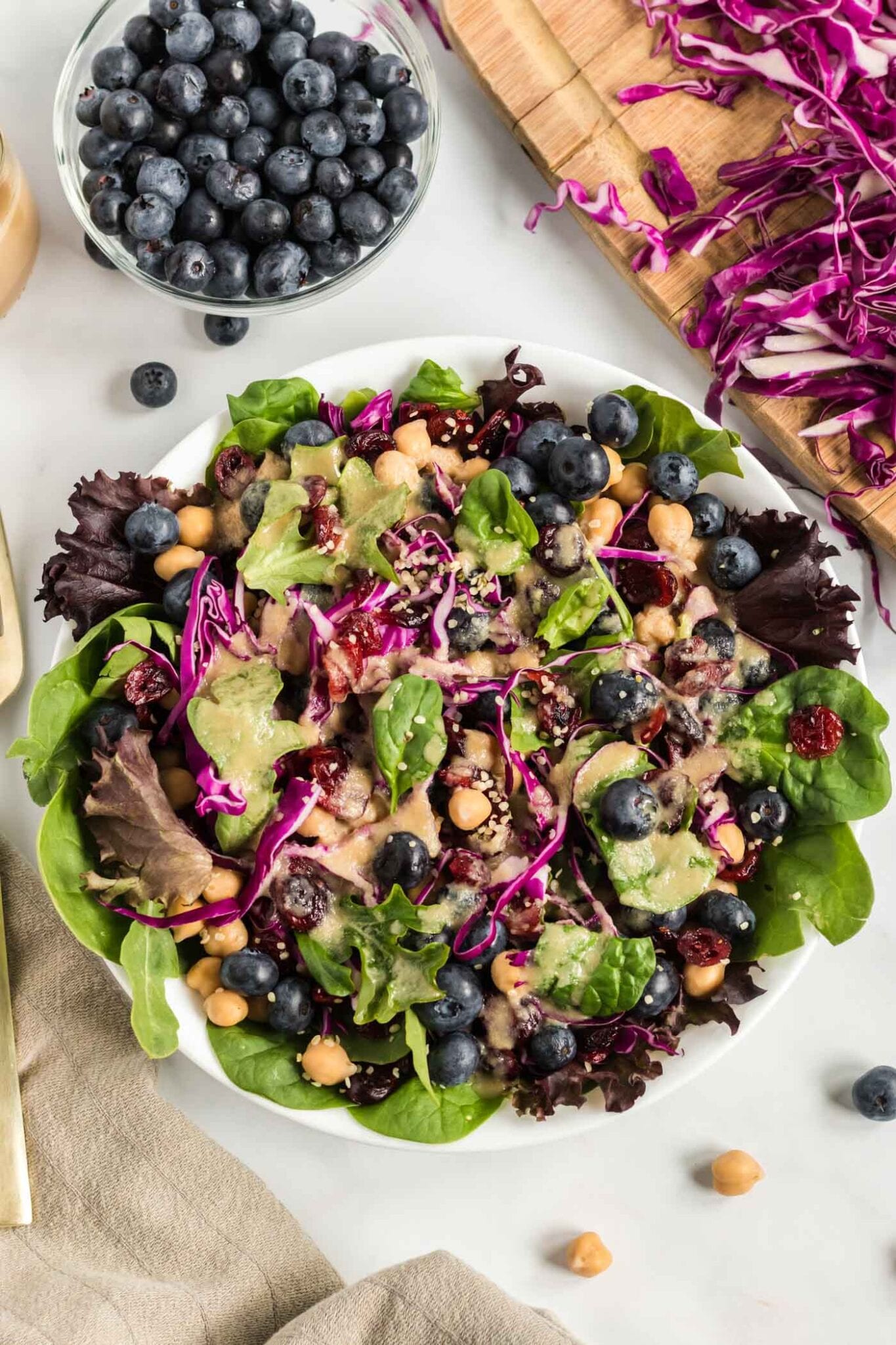 Healthy Blueberry Chickpea Salad - Running On Real Food