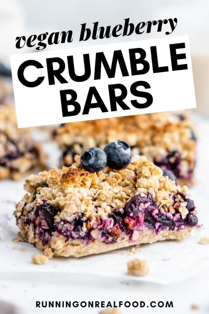 Pinterest graphic for blueberry crumble bars.