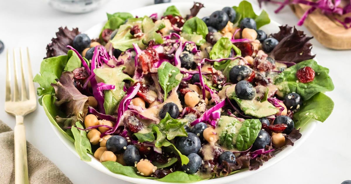 Chickpea Blueberry Salad - Running on Real Food