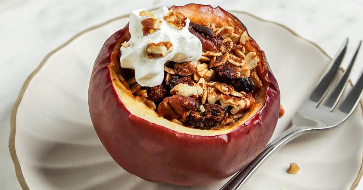 Baked Stuffed Apples - Running on Real Food