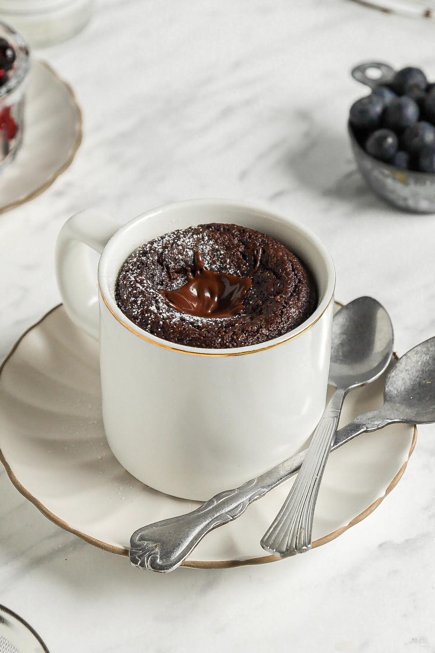 Vegan Chocolate Mug Cake - Running on Real Food