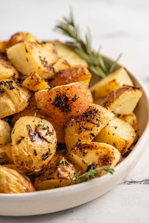 Rosemary Lemon Roasted Potatoes - Running on Real Food