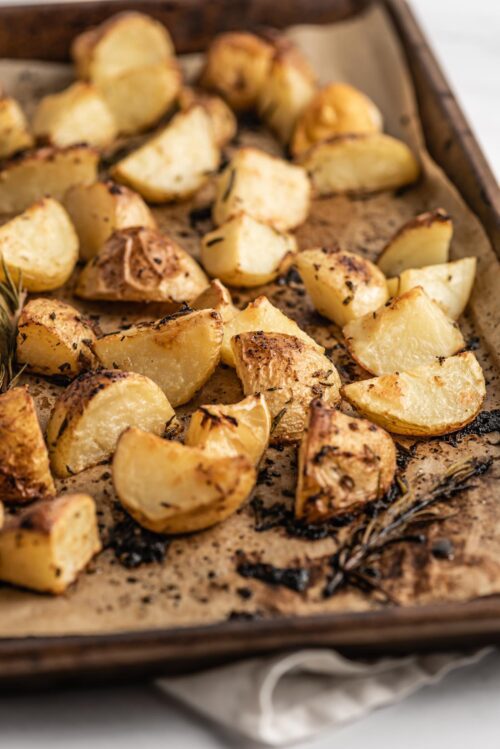 Rosemary Lemon Roasted Potatoes - Running on Real Food