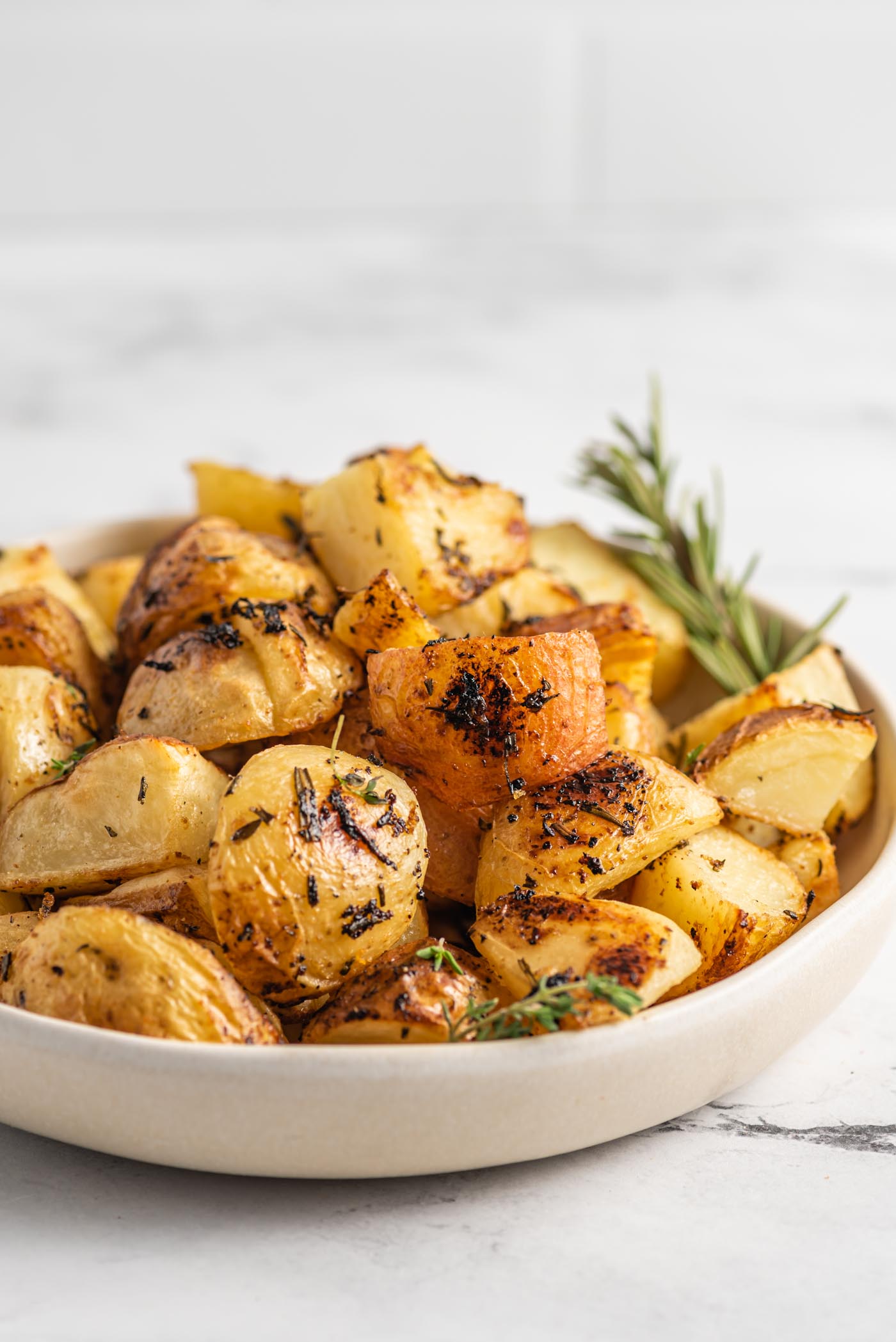 Roasted new potatoes with lemon & herbs recipe