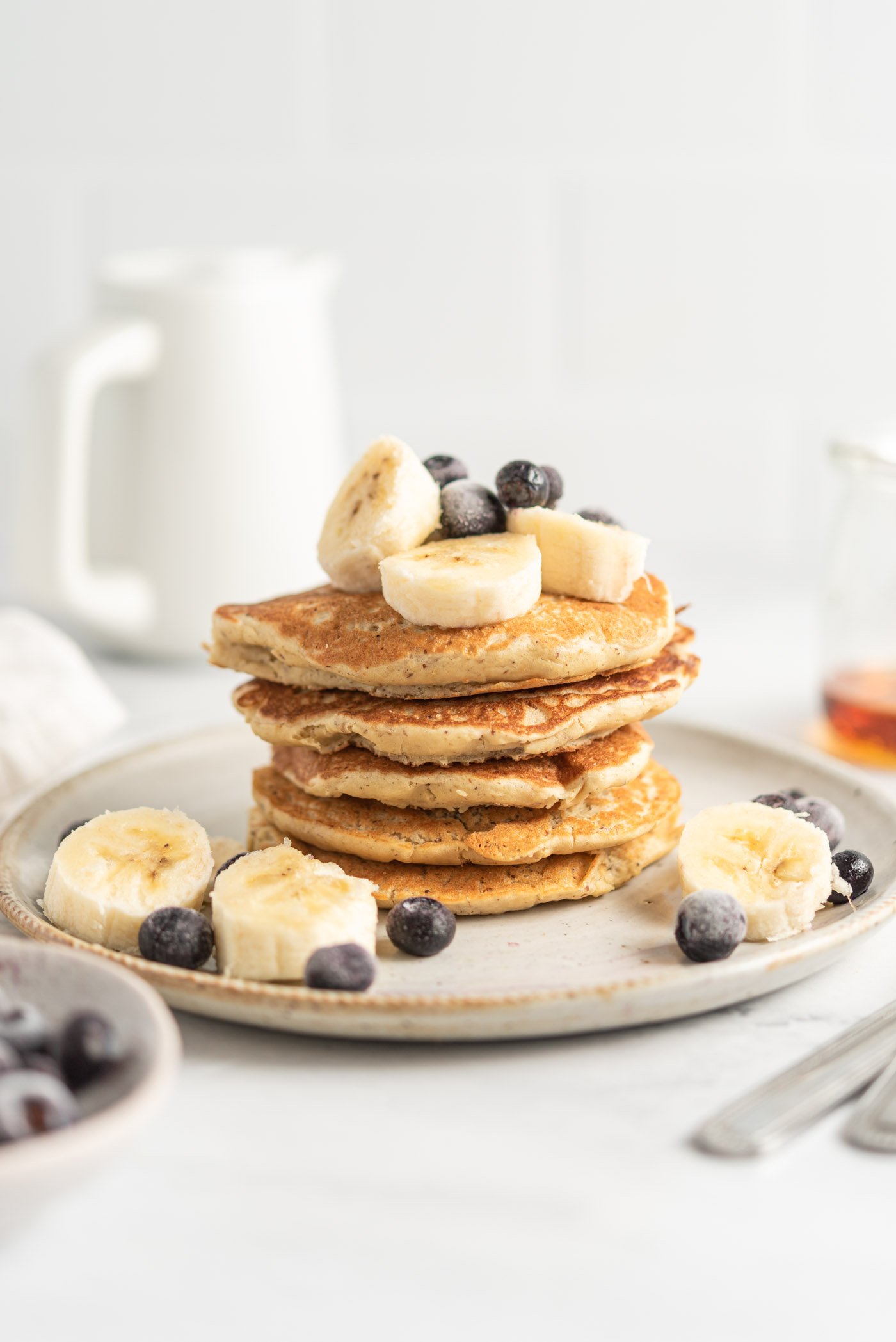 Vegan Quinoa Flour Pancakes {GF, Oil-Free} - Running on Real Food