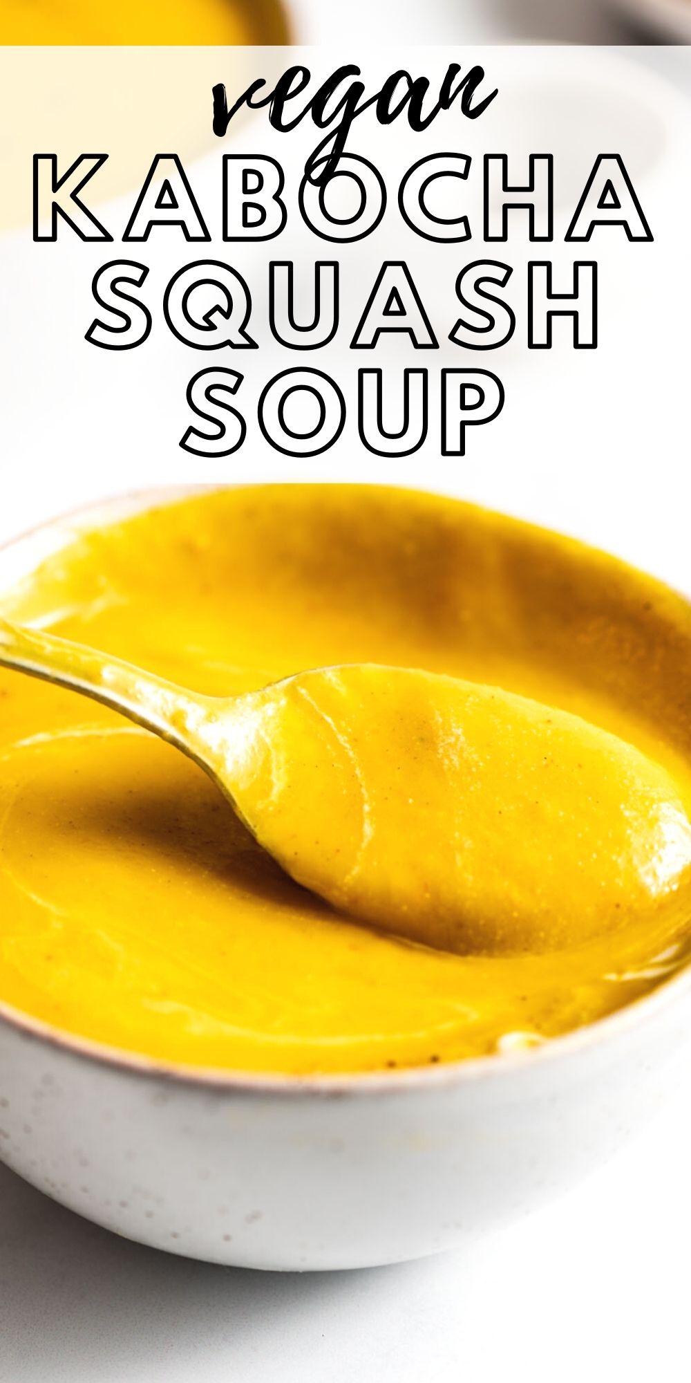 Pinterest graphic with an image and text for squash soup.