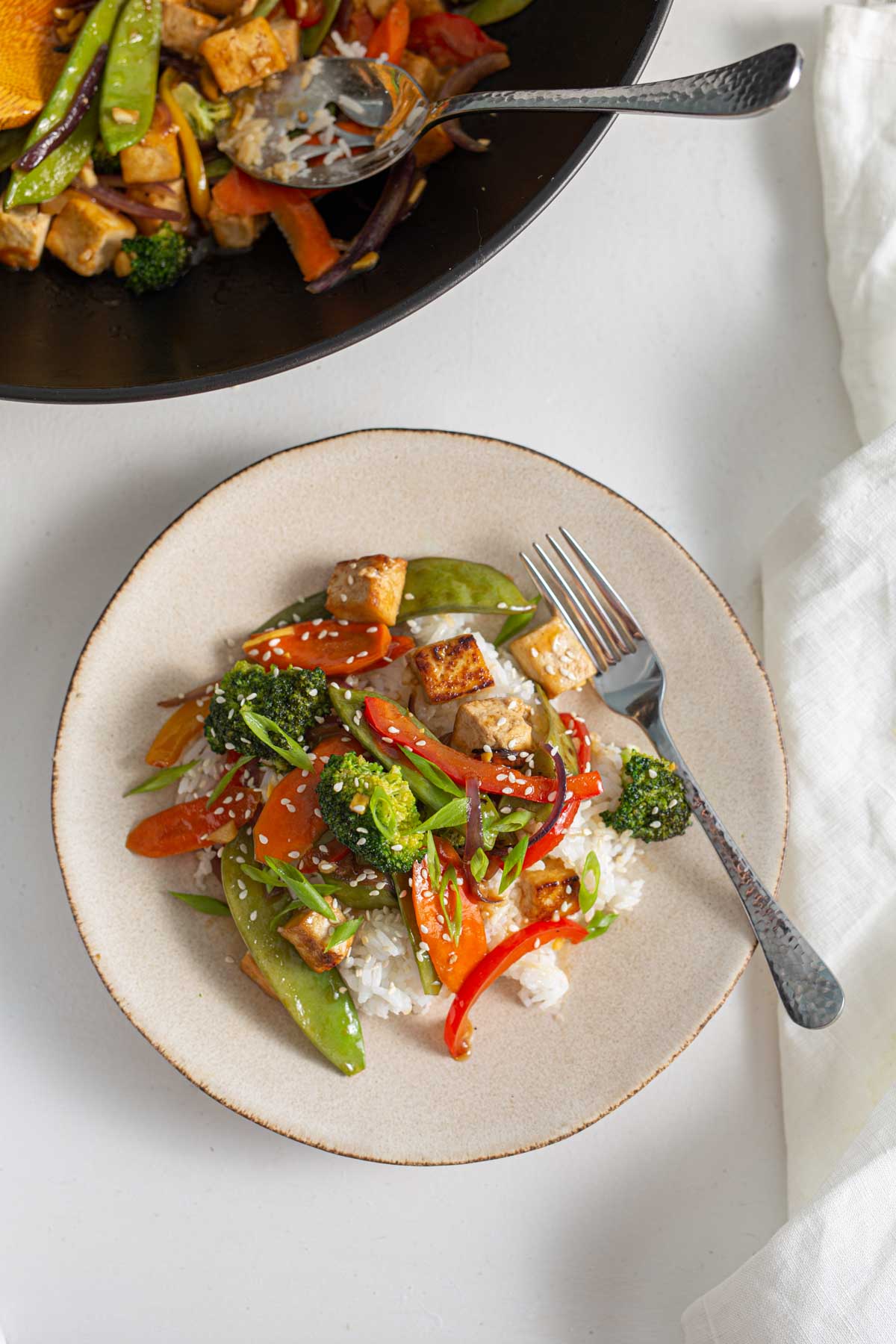 Easy Teriyaki Tofu Stir Fry with Broccoli Running on Real Food