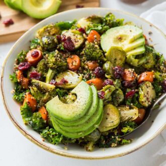 Roasted Vegetable Quinoa Salad - Running on Real Food