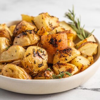 Rosemary Lemon Roasted Potatoes - Running on Real Food