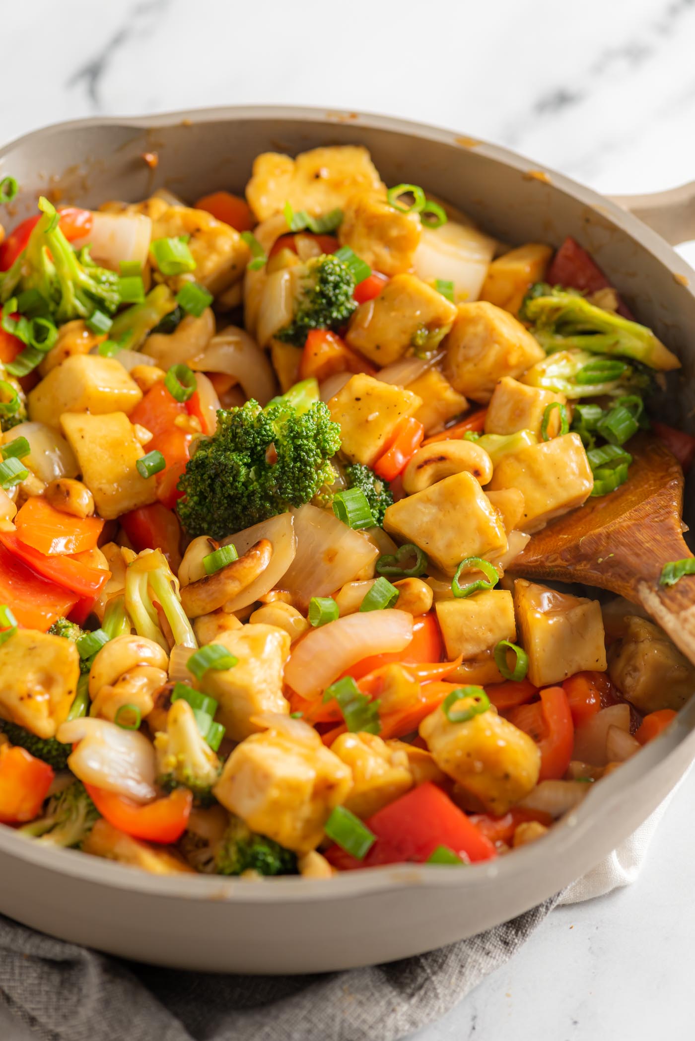 Vegan Cashew Tofu Stir Fry - Running on Real Food