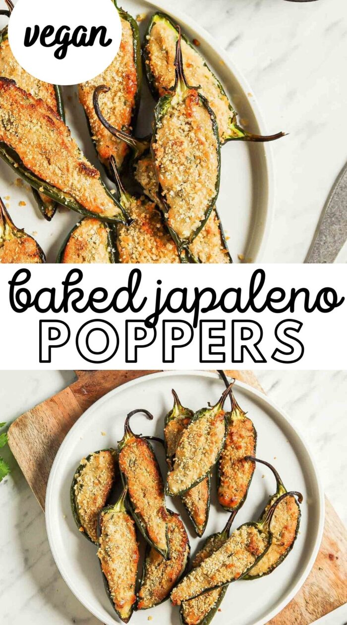 Pinterest graphic with an image and text for jalapeno poppers.