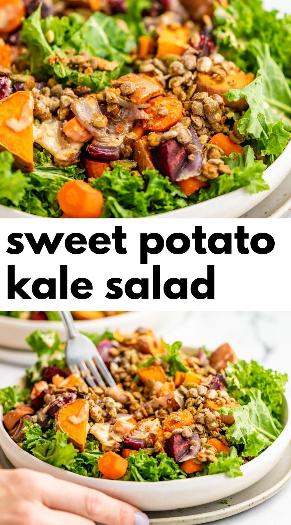 Roasted Sweet Potato Kale Salad - Running on Real Food