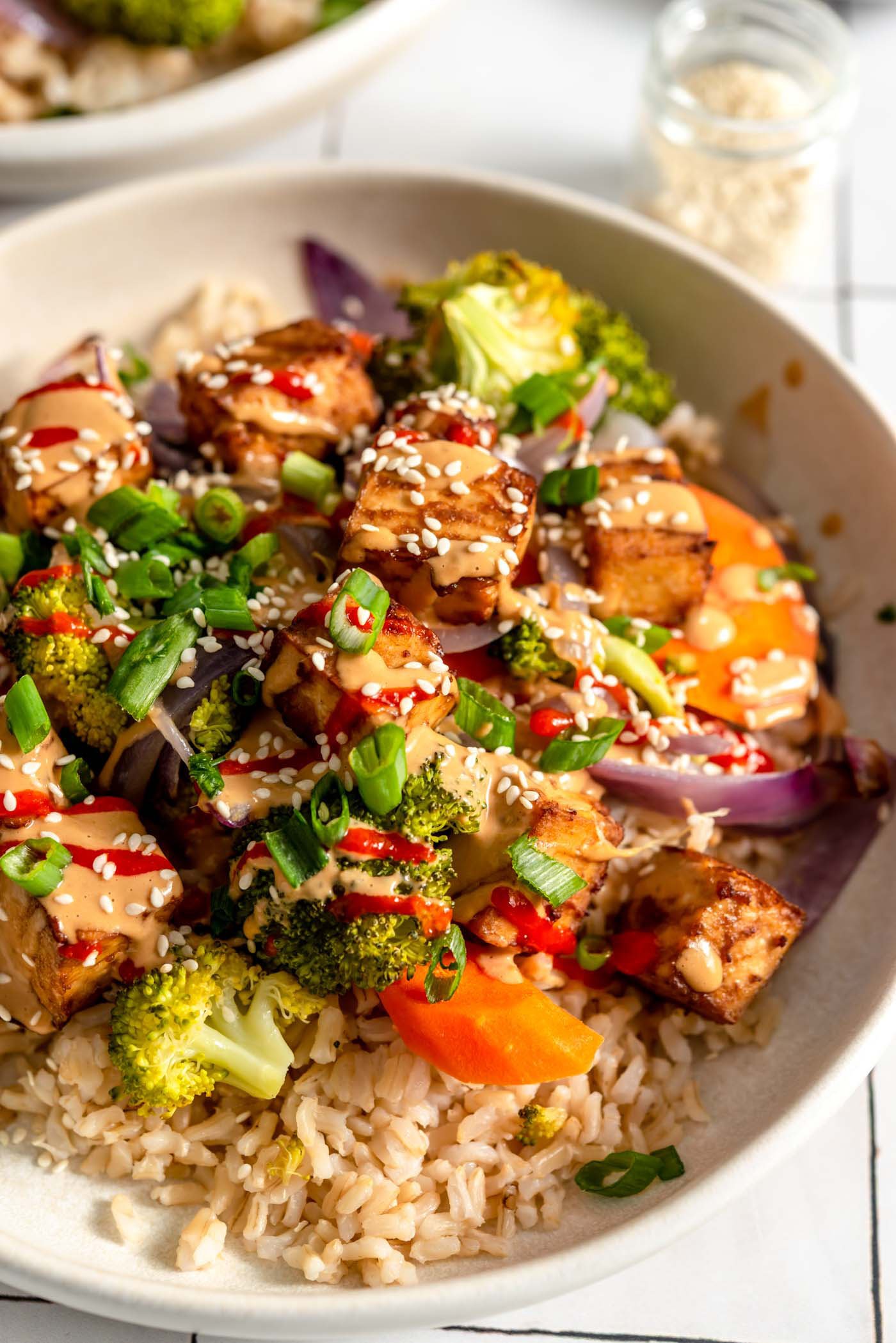 Peanut Tofu Bowls - Running on Real Food