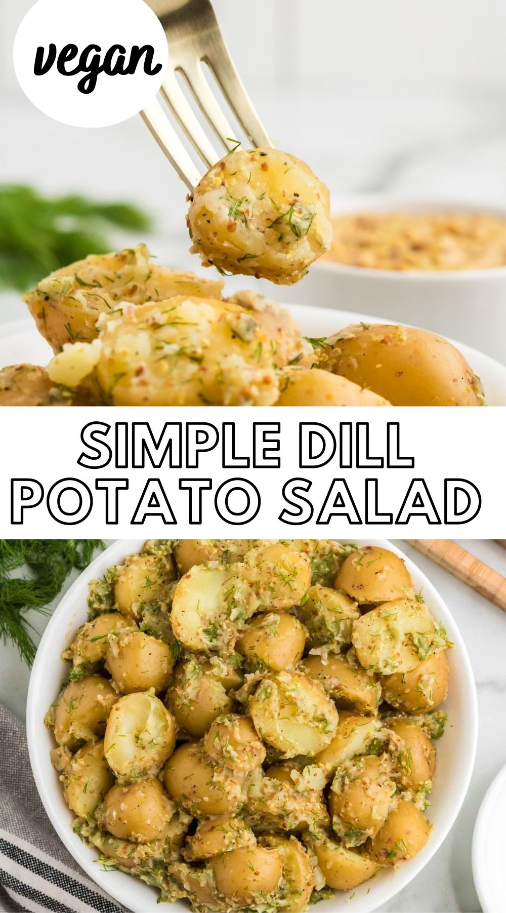 Tangy Dijon Dill Potato Salad Recipe without Mayo {Vegan}