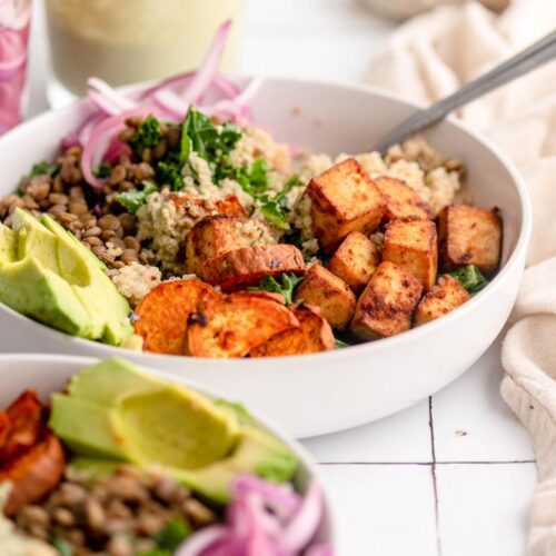 Sweet Potato Tofu Bowls - Running on Real Food