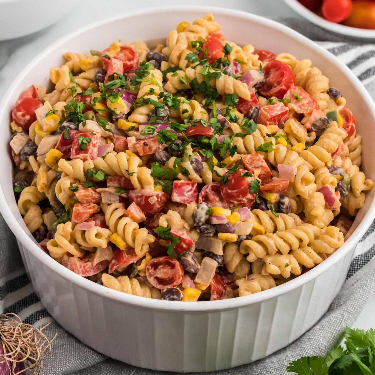 Creamy Southwest Pasta Salad With Black Beans Corn Vegan Recipe