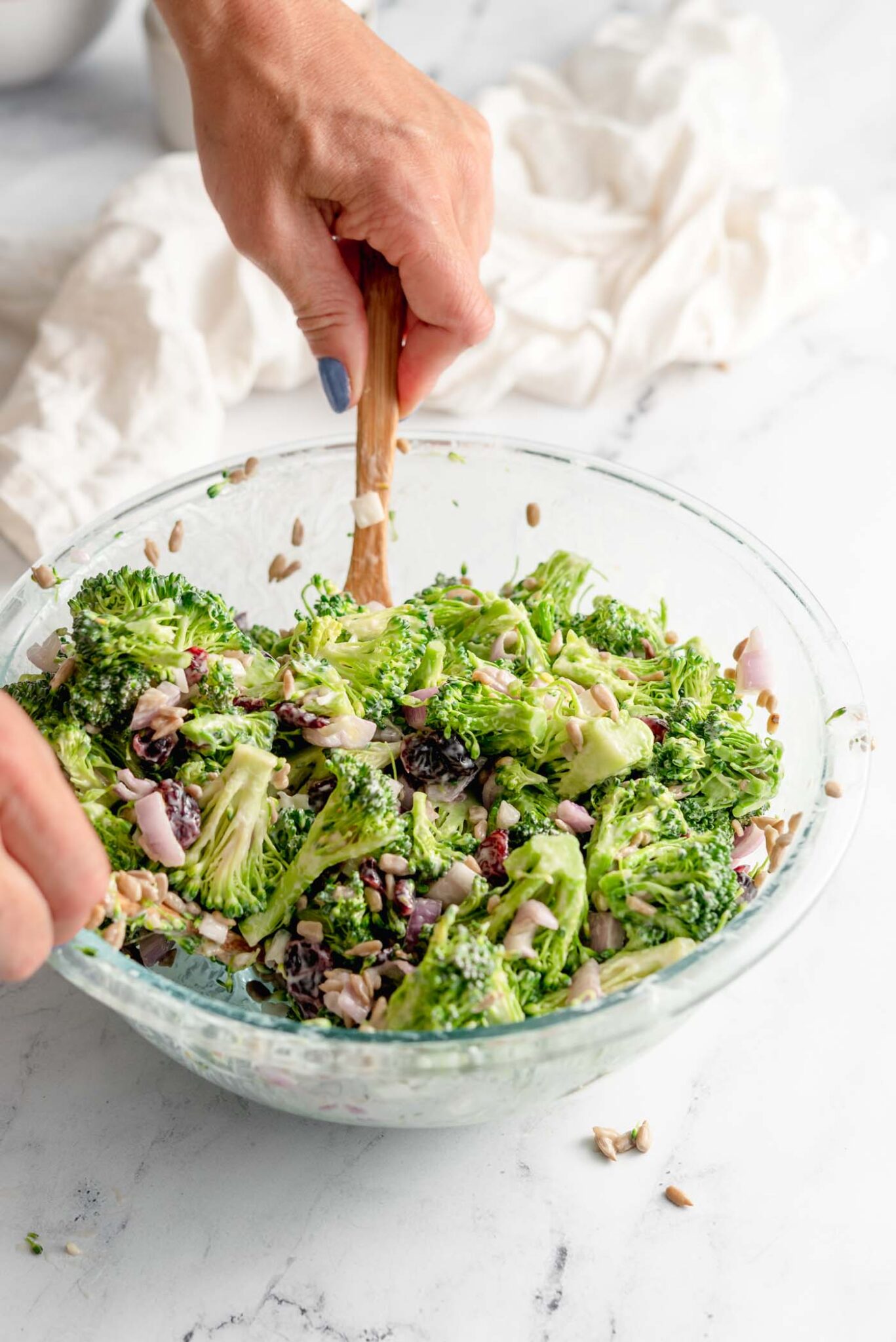 Easy Vegan Broccoli Salad With Cranberries Mayo Free Option