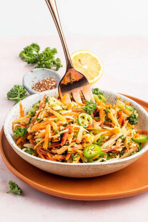 Spicy Carrot Slaw With Almonds And Apricots (easy Vegan Recipe)