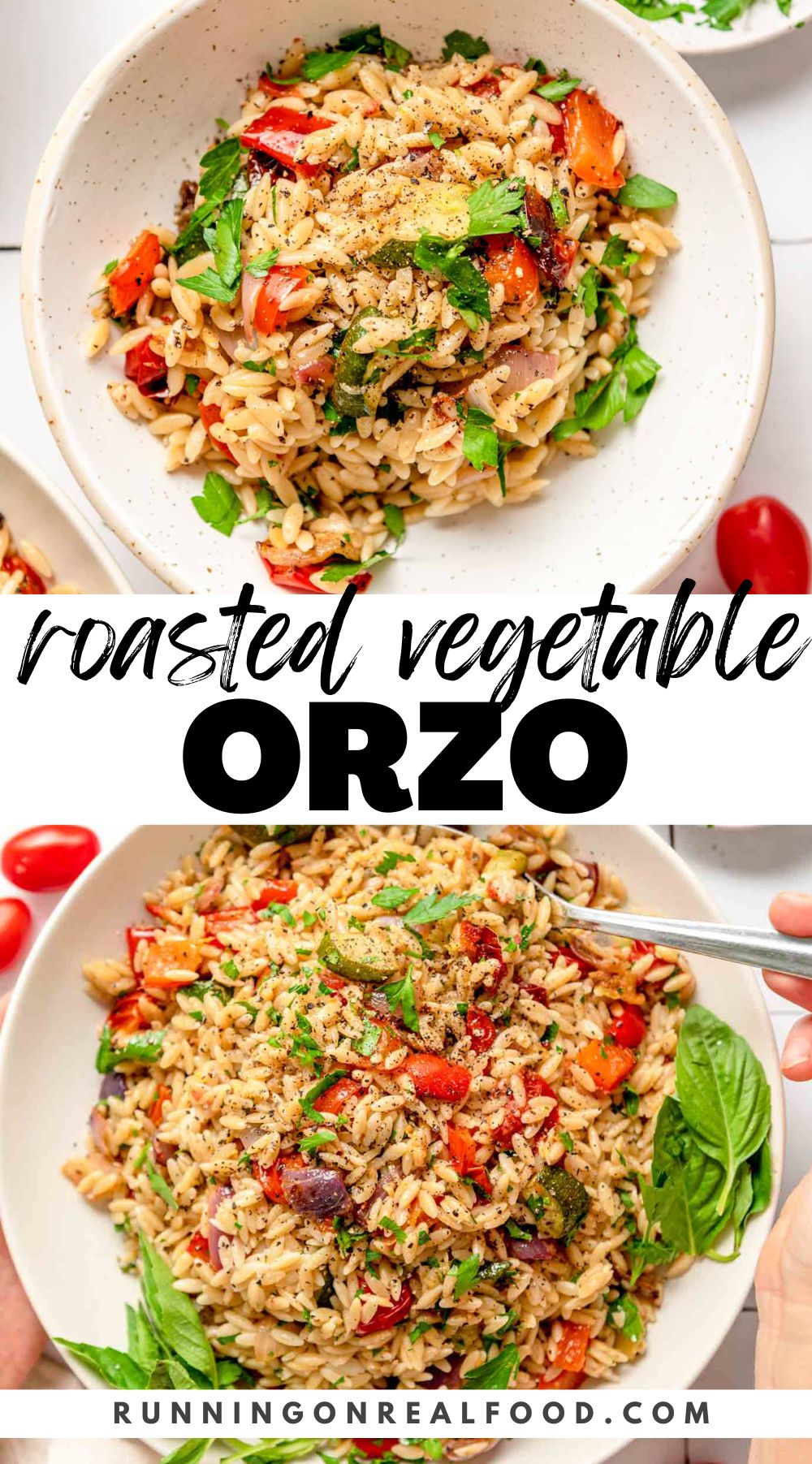 Lemon Garlic Orzo with Roasted Vegetables