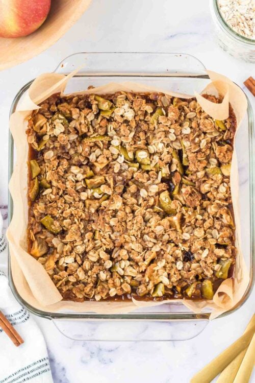 Easy Vegan Apple Crumble Bars - Running On Real Food