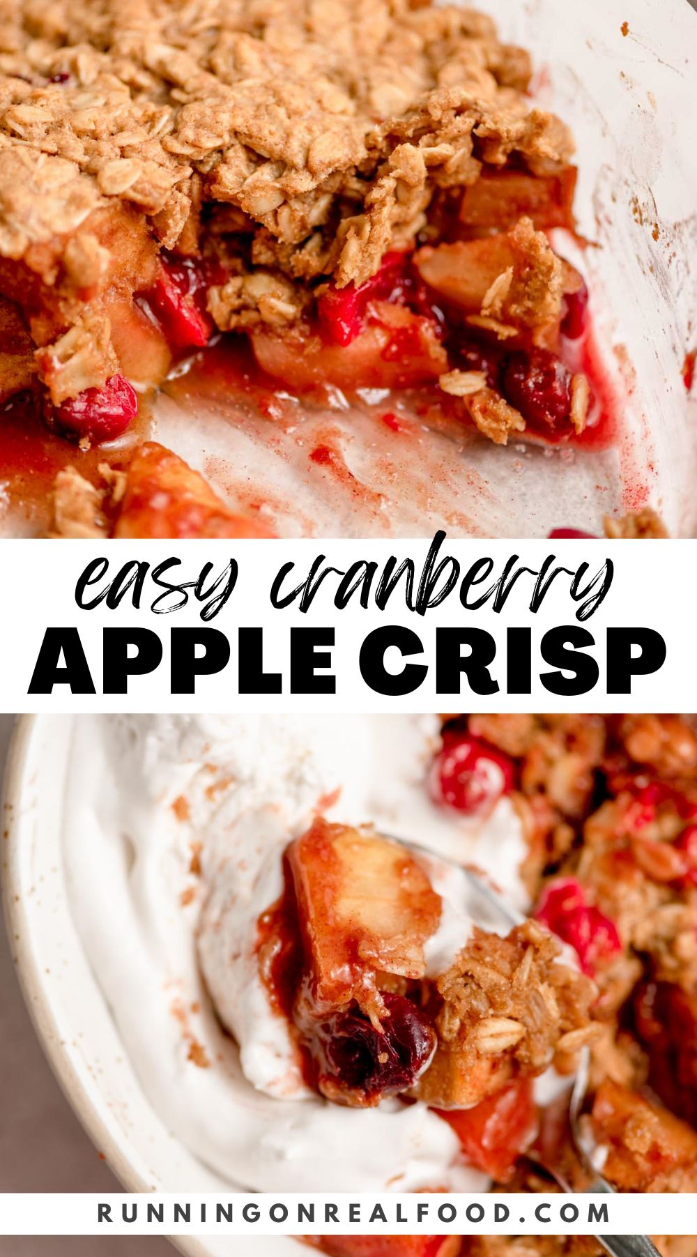 Easy Gluten-Free Apple Cranberry Crisp - Running on Real Food