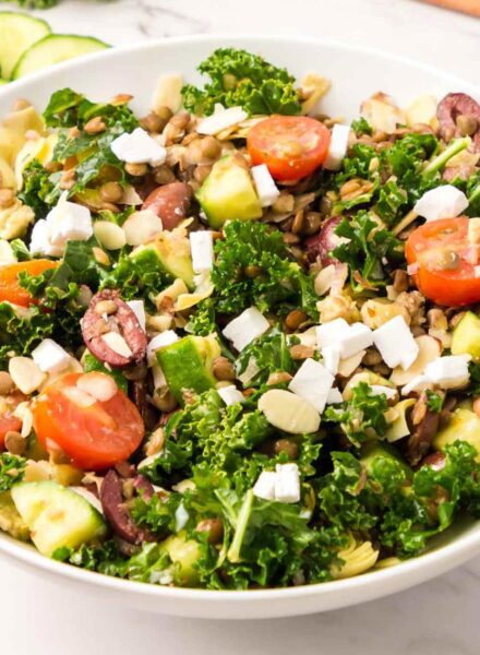 Lentil Kale Salad Recipe - Running on Real Food