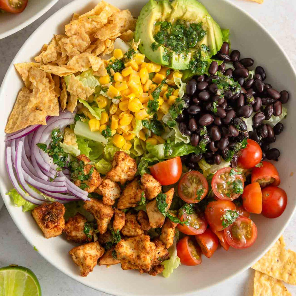 Easy Healthy Vegan Gluten Free Healthy Santa Fe Salad Recipe Cilantro Lime Dressing 