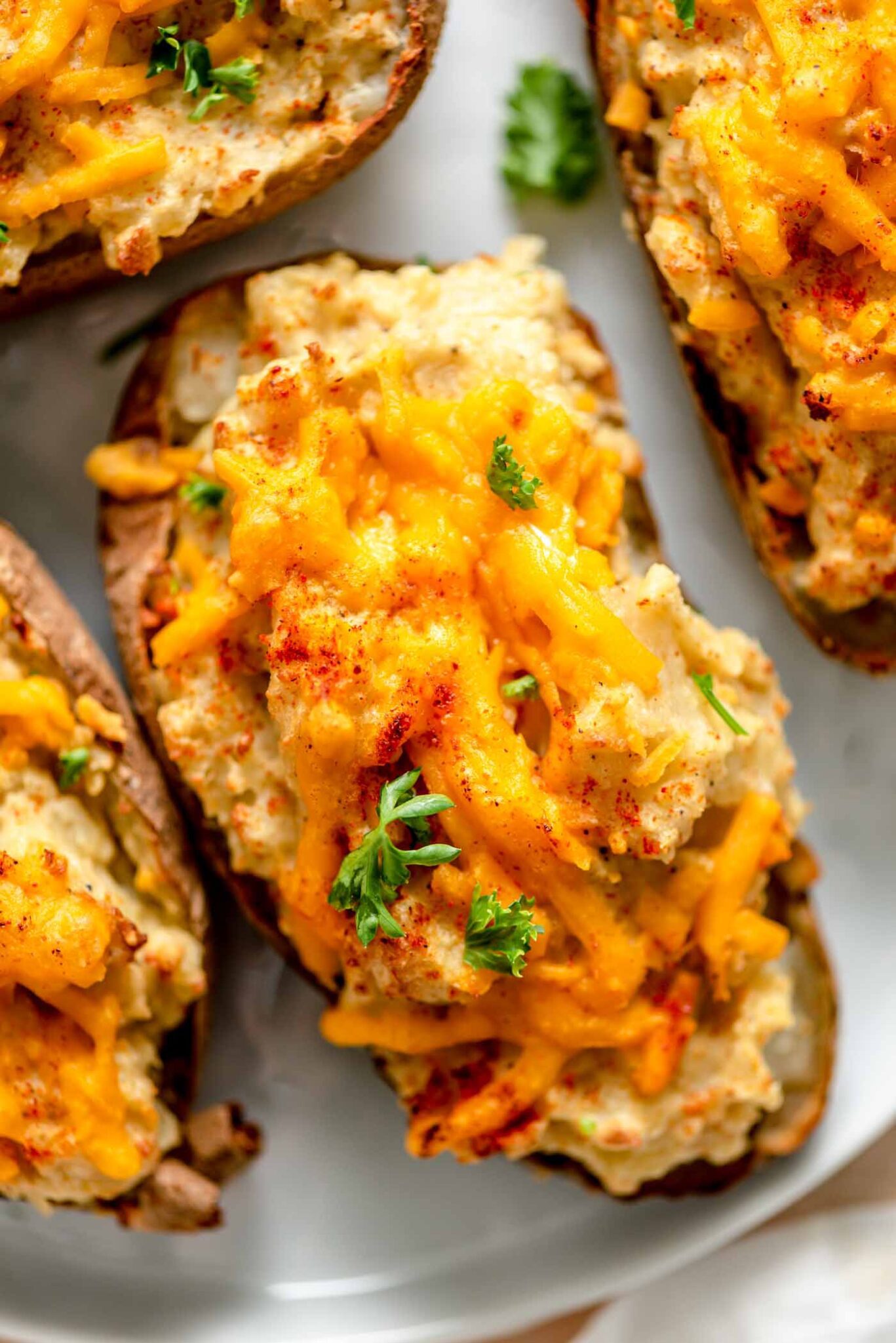 Cheesy Vegan Twice Baked Potatoes Running on Real Food