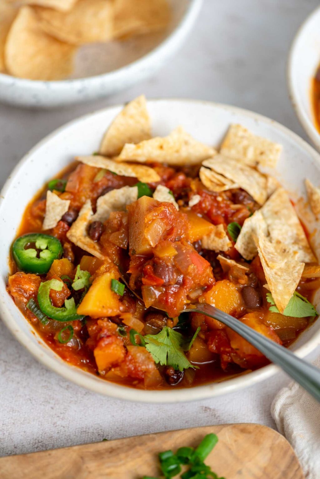 Chipotle Butternut Squash Chili With Black Beans - Running On Real Food