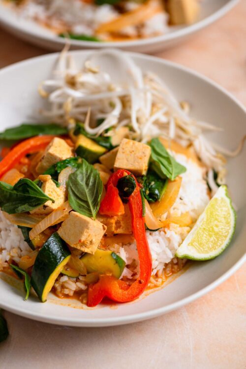 Thai Red Curry Vegetables With Tofu Running On Real Food