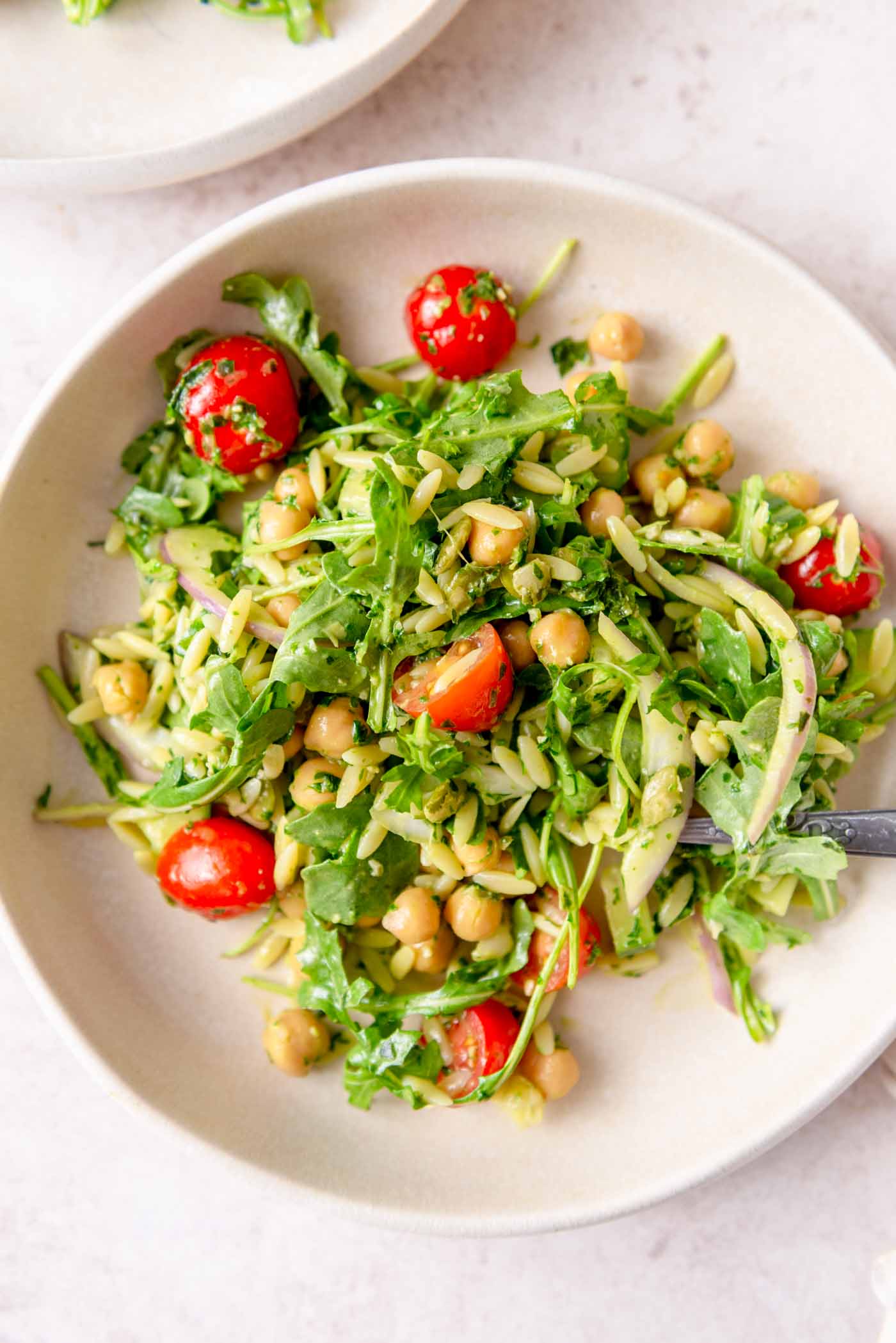 Pesto Orzo Pasta Salad - Running on Real Food