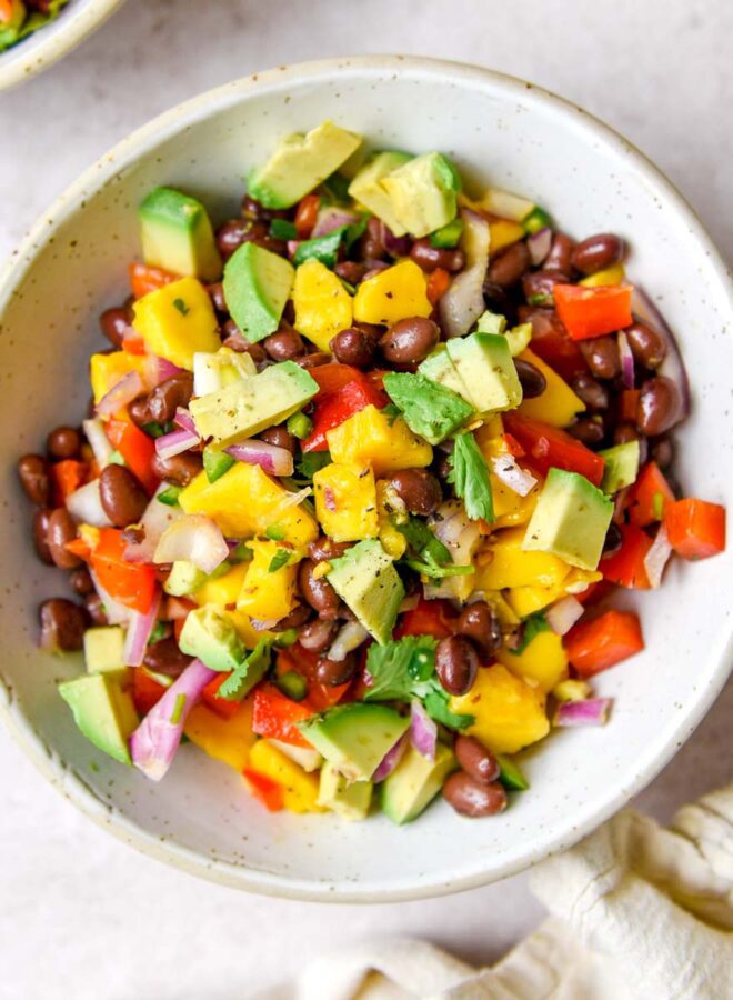 Mango Black Bean Salad with Lime Dressing - Running on Real Food