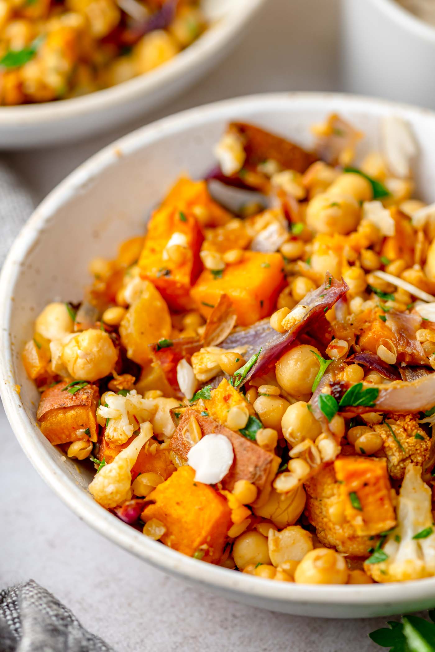Harissa Roasted Vegetable Lentil Salad